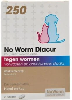 No Worm Diacur 500 Ontworming Hond En Kat 10 Tabletten -Huisdierbenodigdheden 867x1200
