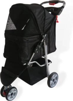 Topmast Modern - Hondenbuggy - Zwart - Inklapbare - 3 Wielen - Comfort Buggy