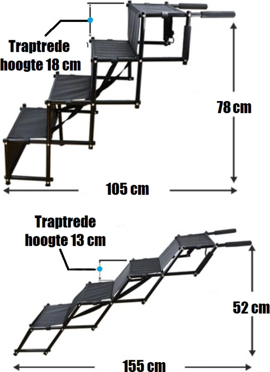 Hondentrap Inklapbaar - Extra Stevig Loopplank Hond Voor Auto - Veilig Trap Voor Hond - Anti Slip Met Coating - Zwart Deluxe 17 Hondentrap Inklapbaar - Extra Stevig Loopplank Hond Voor Auto - Veilig Trap Voor Hond - Anti Slip Met Coating - Zwart Deluxe - Afbeelding 17