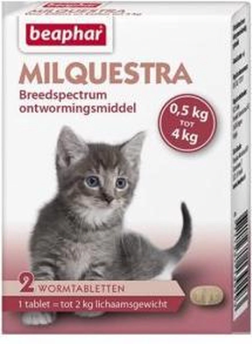Beaphar Milquestra Ontworming Tabletten Kat 2 - 12 Kg 4 Tabletten 9 Beaphar Milquestra Ontworming Tabletten Kat 2 - 12 Kg 4 Tabletten - Afbeelding 9