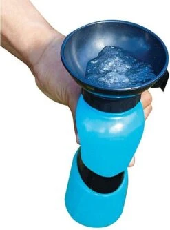 Merkloos Honden Drinkfles On The Go - Makkelijk Mee Te Nemen - Voor Op Reis Of Wandeling - 0.5L Blauw/zwart - Kado Tip !! -Huisdierbenodigdheden 889x1200 4