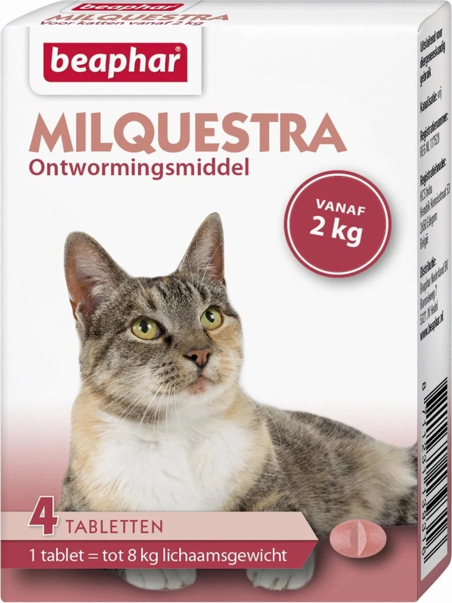 Beaphar Milquestra Ontworming Tabletten Kat 2 - 12 Kg 4 Tabletten 5 Beaphar Milquestra Ontworming Tabletten Kat 2 - 12 Kg 4 Tabletten - Afbeelding 5