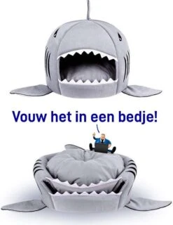 MikaMax Haai Hondenmand - Kattenmand - Dierenmand - Huisdierkussen - Mand Of Bed - Origineel - Extra Zacht Materiaal - 42 X 42 X 36 Cm -Huisdierbenodigdheden 926x1200 6