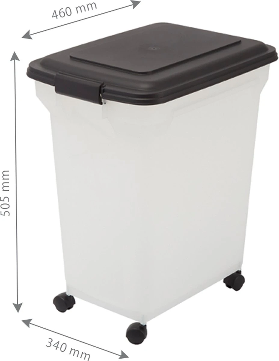 Iris Ohyama Air Tight Food Container Set Van 2 - ATS-C - Kunststof - 20 En 45 Liter - Transparant/Grijs - Met Schepje 3 Iris Ohyama Air Tight Food Container Set Van 2 - ATS-C - Kunststof - 20 En 45 Liter - Transparant/Grijs - Met Schepje - Afbeelding 3