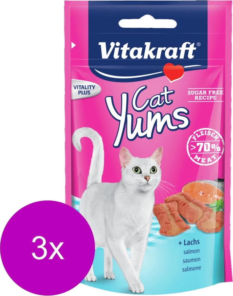 Vitakraft Cat Yums - Kat - Snack - Zalm - 3 X 40 Gr 3 Vitakraft Cat Yums - Kat - Snack - Zalm - 3 X 40 Gr - Afbeelding 3