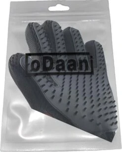 Borstel Voor Huisdieren - 2 Stuks LINKS + RECHTS - Voor Elke Vacht - Silicone - Vachtborstel - Borstel Handschoen - Zwart- ODaani -Huisdierbenodigdheden 962x1200