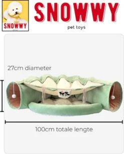 SNOWWY - Kattentunnel Met Kattenmand In één - Origineel En Uniek Design - Kattenhuis - Kattenhuis - Kat Kussen - Kattenbed - Matcha Groen -Huisdierbenodigdheden 968x1200 4