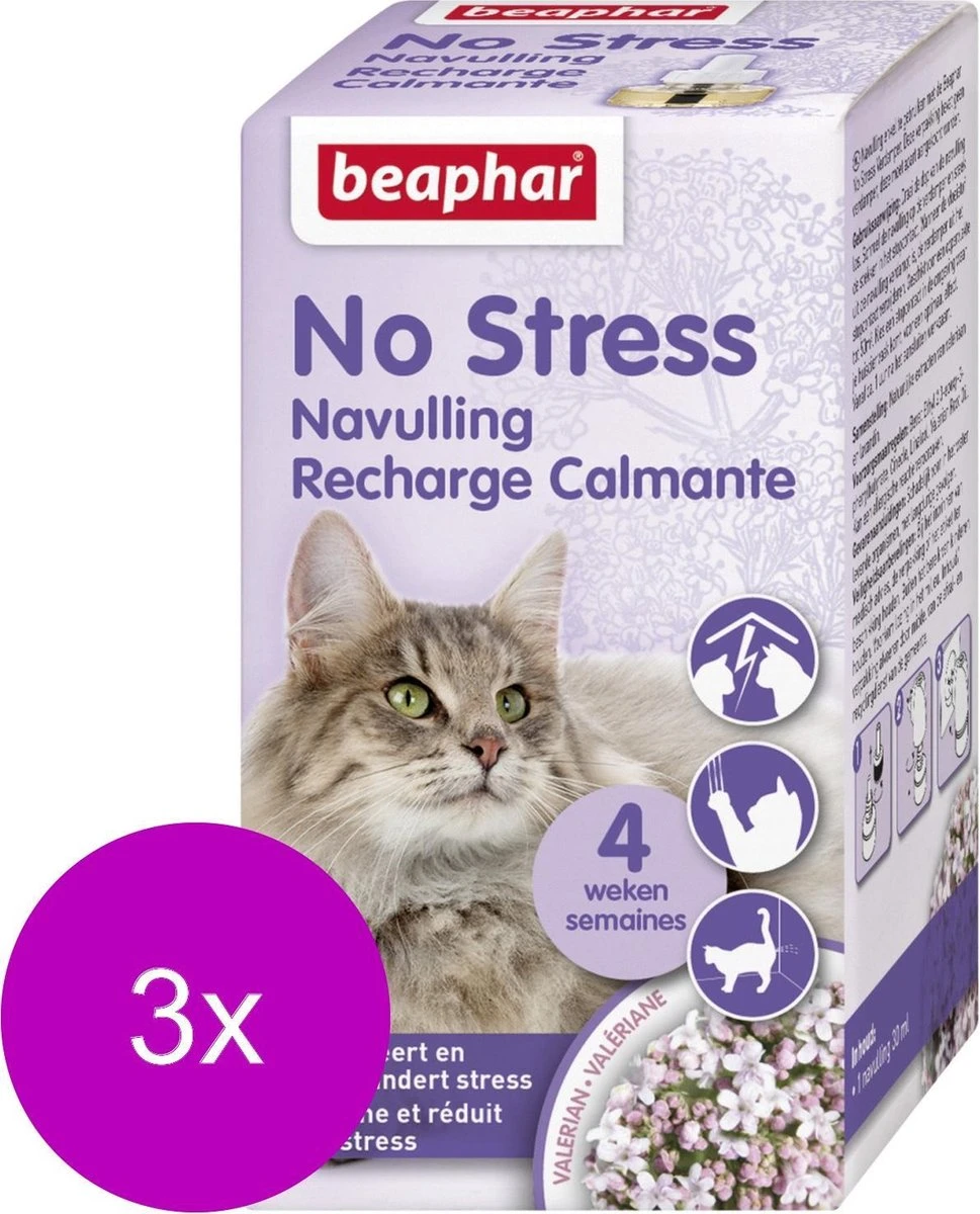 Beaphar No Stress Navulling Kat - Anti Stressmiddel - 3 X 30 Ml 3 Beaphar No Stress Navulling Kat - Anti Stressmiddel - 3 X 30 Ml - Afbeelding 3