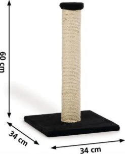 Beeztees Gina - Krabpaal - Zwart - 34x34x60 Cm -Huisdierbenodigdheden 973x1200 6