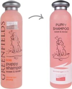 Greenfields - Milde Hondenshampoo Puppy - Zachte Shampoo Met Babypoeder Geur - Inhoud 270 Ml Of 5 Liter - 270 Ml -Huisdierbenodigdheden 978x1200