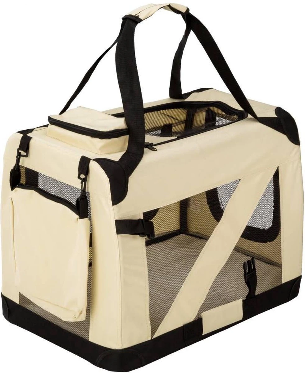 Autobench Nylon Bench Hond - Beige/Zwart - 68 X 41 X 51 Cm 1 Autobench Nylon Bench Hond - Beige/Zwart - 68 X 41 X 51 Cm