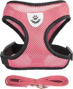 Merkloos Kattentuigje - Kattenharnas - Kattentuig Met Looplijn - Hondentuigje - Hondenharnas - Roze - Maat S -Huisdierbenodigdheden 983x1200 5