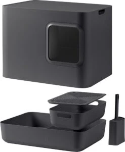 Hoopo® Dome Kattenbak Grijs - Kattenbak - Kattenbakschep - Kattenbakmat -Huisdierbenodigdheden 986x1200 6