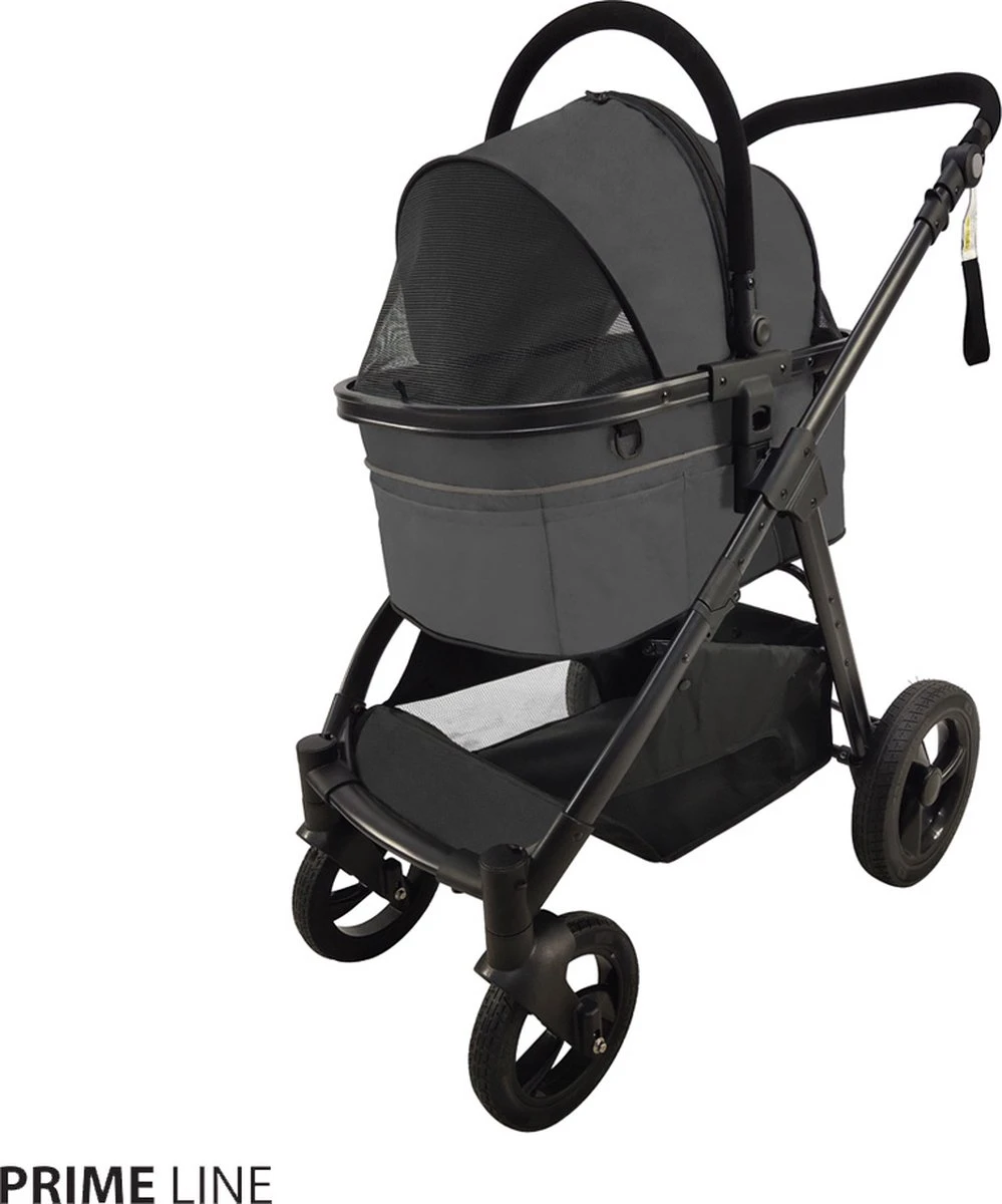 Primeline Hondenbuggy Type 3 - Opvouwbaar - Donkergrijs - 82x60x105cm 1 Primeline Hondenbuggy Type 3 - Opvouwbaar - Donkergrijs - 82x60x105cm
