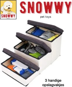 SNOWWY - Hondentrap Met Opslagruimte - Honden Loopplank Met Handige Opslagvakje - Hondenloopplanken - Inklapbaar - Huisdier Opstap - Hondentrapje - Grijs -Huisdierbenodigdheden 999x1200 21